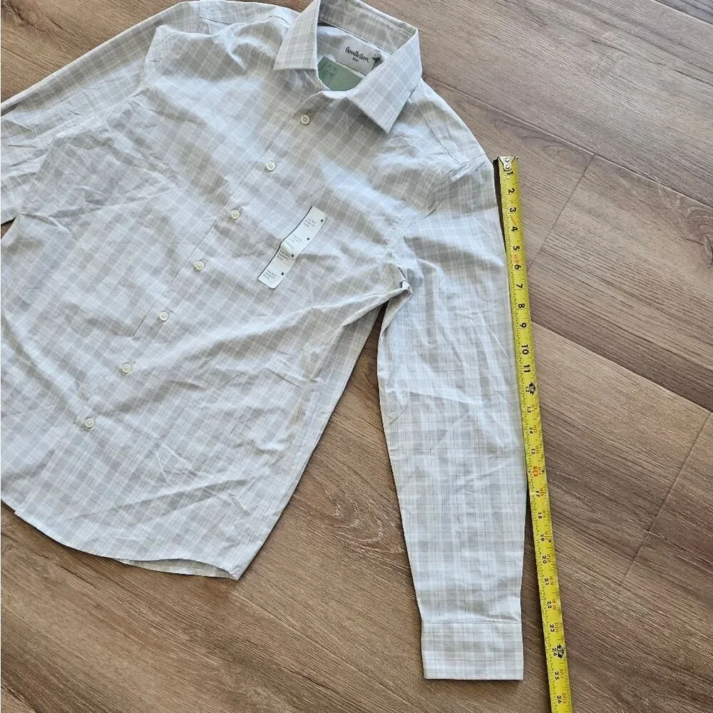Goodfellow & Co Men's White And Gray Plaid Shirt Size M